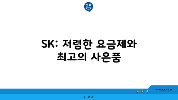 SK: 저렴한 요금제와 최고의 사은품