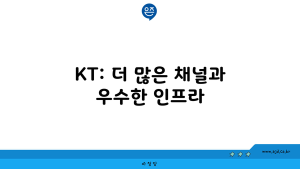 KT: 더 많은 채널과 우수한 인프라