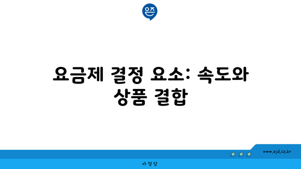 요금제 결정 요소: 속도와 상품 결합