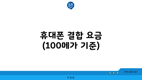 휴대폰 결합 요금 (100메가 기준)