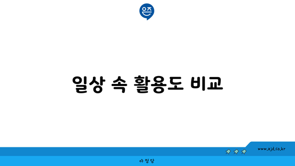 일상 속 활용도 비교