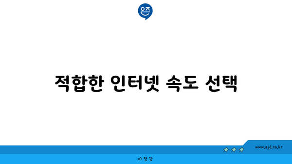 적합한 인터넷 속도 선택