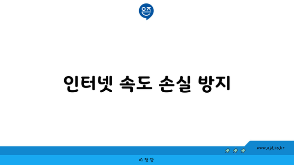 인터넷 속도 손실 방지