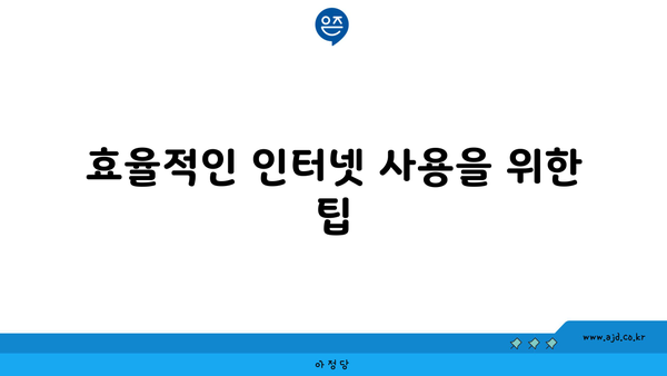 효율적인 인터넷 사용을 위한 팁