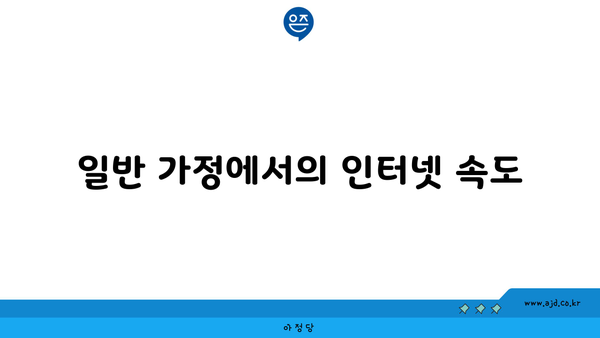 일반 가정에서의 인터넷 속도