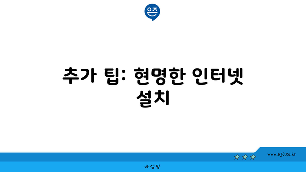 추가 팁: 현명한 인터넷 설치