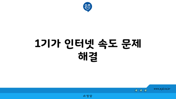 1기가 인터넷 속도 문제 해결