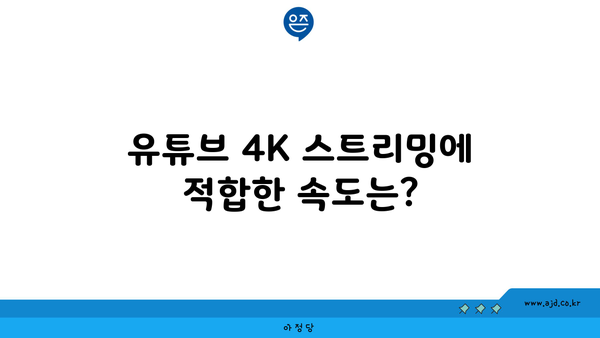 유튜브 4K 스트리밍에 적합한 속도는?