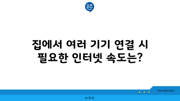 집에서 여러 기기 연결 시 필요한 인터넷 속도는?