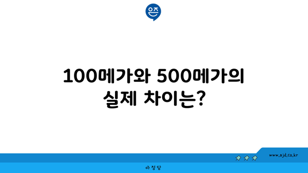 100메가와 500메가의 실제 차이는?