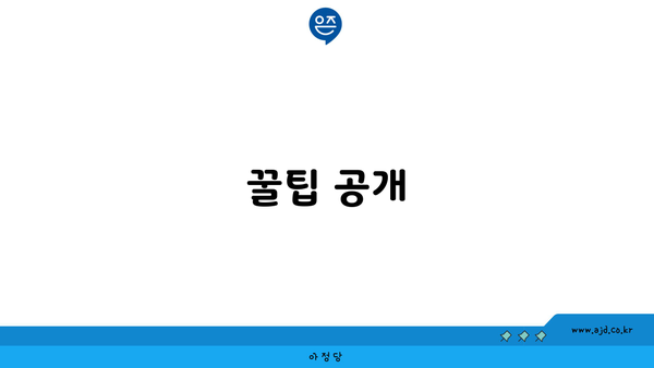 꿀팁 공개