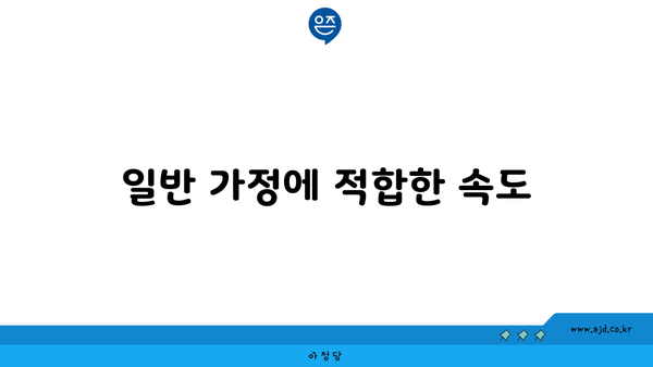 일반 가정에 적합한 속도