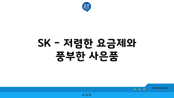 SK - 저렴한 요금제와 풍부한 사은품