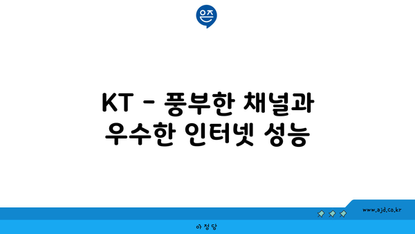 KT - 풍부한 채널과 우수한 인터넷 성능