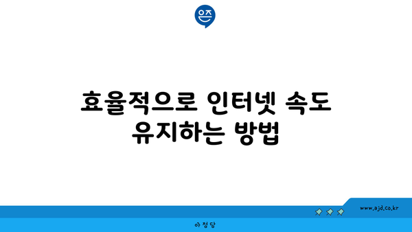 효율적으로 인터넷 속도 유지하는 방법