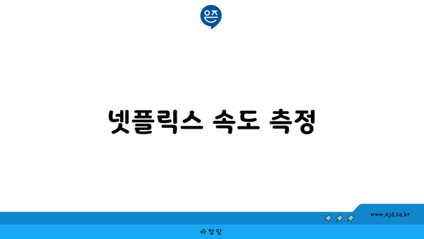 넷플릭스 속도 측정