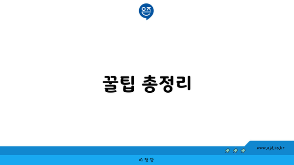 꿀팁 총정리