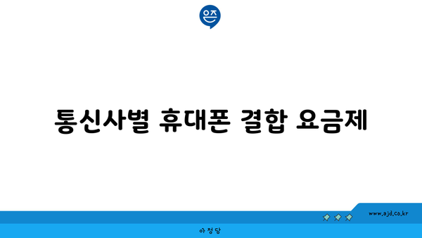 통신사별 휴대폰 결합 요금제