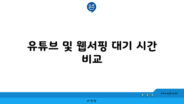 유튜브 및 웹서핑 대기 시간 비교