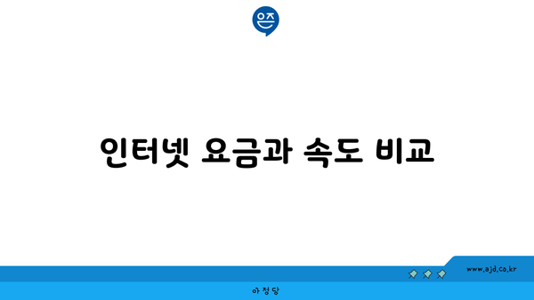 인터넷 요금과 속도 비교