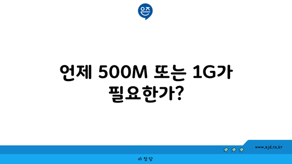 언제 500M 또는 1G가 필요한가?