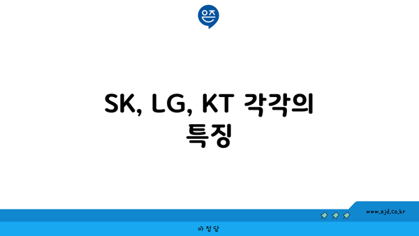 SK, LG, KT 각각의 특징