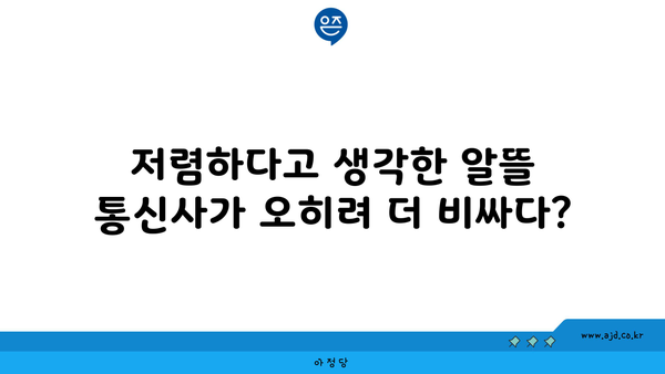 저렴하다고 생각한 알뜰 통신사가 오히려 더 비싸다?