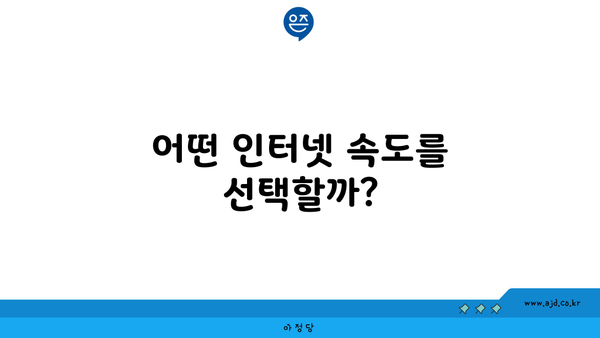 어떤 인터넷 속도를 선택할까?