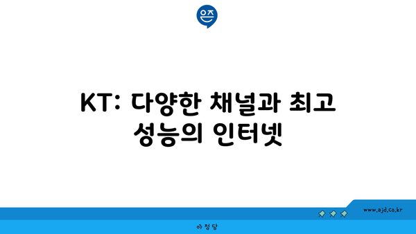 KT: 다양한 채널과 최고 성능의 인터넷