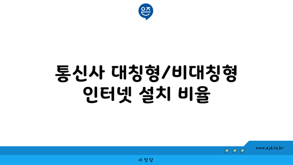 통신사 대칭형/비대칭형 인터넷 설치 비율