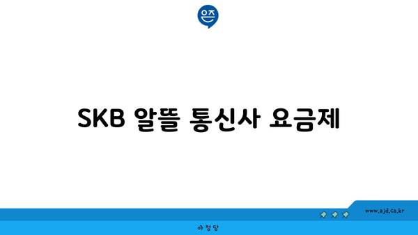 SKB 알뜰 통신사 요금제