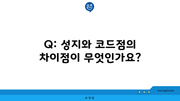 Q: 성지와 코드점의 차이점이 무엇인가요?