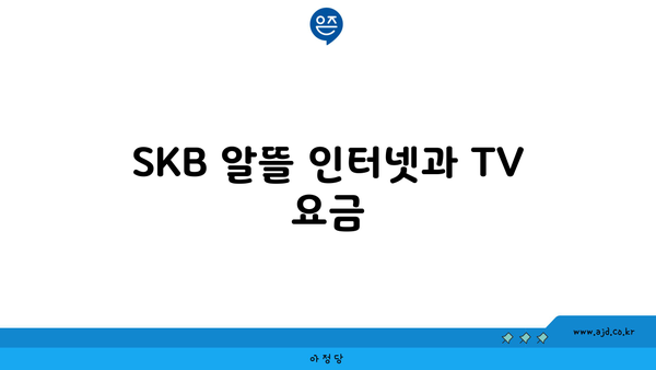 SKB 알뜰 인터넷과 TV 요금