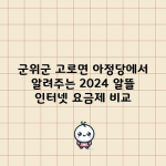 군위군 고로면 아정당에서 알려주는 2024 알뜰 인터넷 요금제 비교