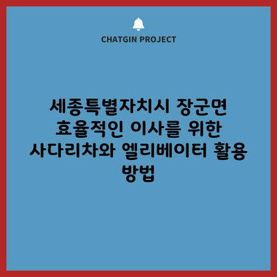 세종특별자치시 장군면 효율적인 이사를 위한 사다리차와 엘리베이터 활용 방법