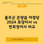 울주군 온양읍 아정당 2024 포장이사 vs 반포장이사 비교