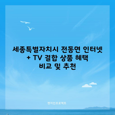 세종특별자치시 전동면 인터넷 가입 TV 결합 상품 혜택 비교 및 추천 2024