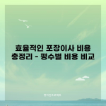 효율적인 포장이사 비용 총정리 – 평수별 비용 비교