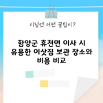 함양군 휴천면 이사 시 유용한 이삿짐 보관 장소와 비용 비교