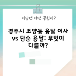 경주시 조양동 용달 이사 vs 단순 용달: 무엇이 다를까?