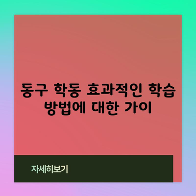 동구 학동 효과적인 학습 방법에 대한 가이