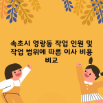 속초시 영랑동 작업 인원 및 작업 범위에 따른 이사 비용 비교