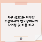 서구 금호1동 아정당 포장이사와 반포장이사의 차이점 및 비용 비교