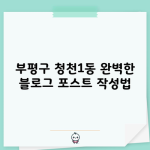 부평구 청천1동 완벽한 블로그 포스트 작성법