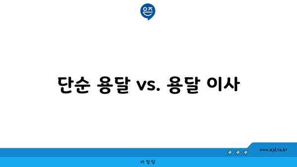 단순 용달 vs. 용달 이사