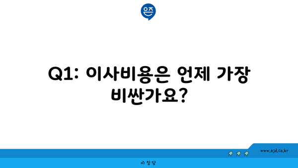 Q1: 이사비용은 언제 가장 비싼가요?