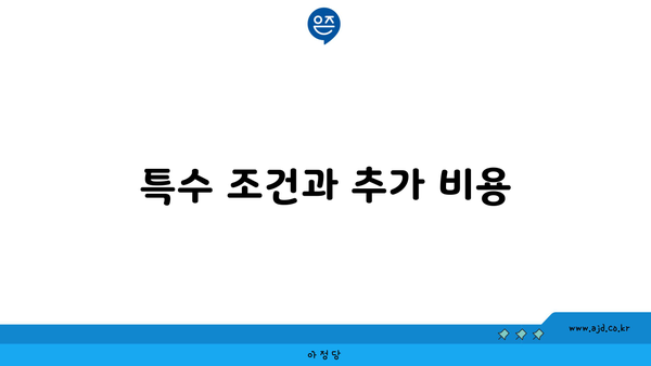 특수 조건과 추가 비용