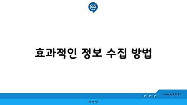 효과적인 정보 수집 방법