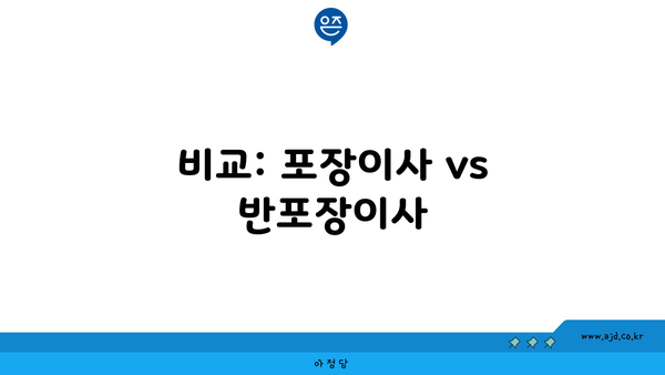 비교: 포장이사 vs 반포장이사