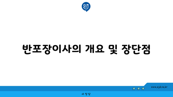 반포장이사의 개요 및 장단점